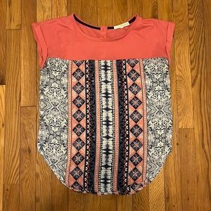 pink top with designs